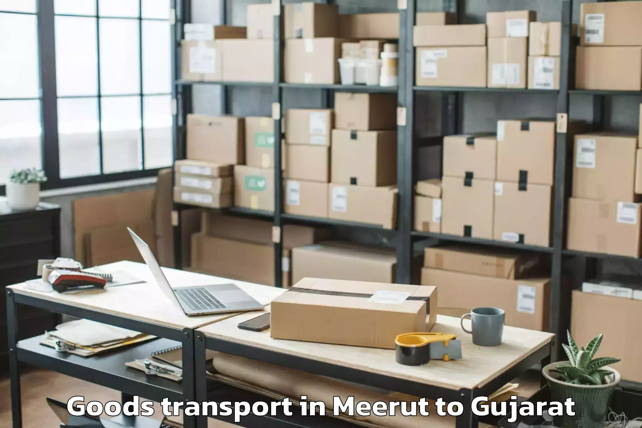 Affordable Meerut to Kodinar Goods Transport